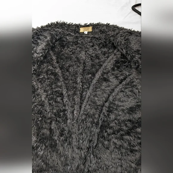 Black suede shearling cropped jacket, vintage style, Pico 1988 size S - Picture 11 of 16